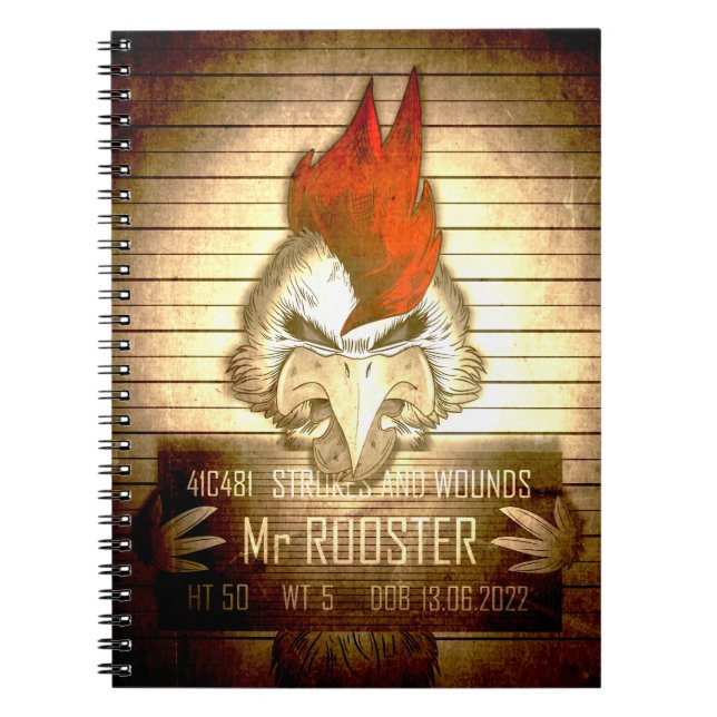Carnet Mr. Rooster Vintage Notizblock (Vorderseite)