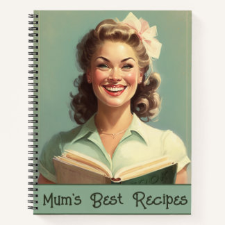 Carnet 'Mum's Best Recipes' Retro les années 50 Housewoma