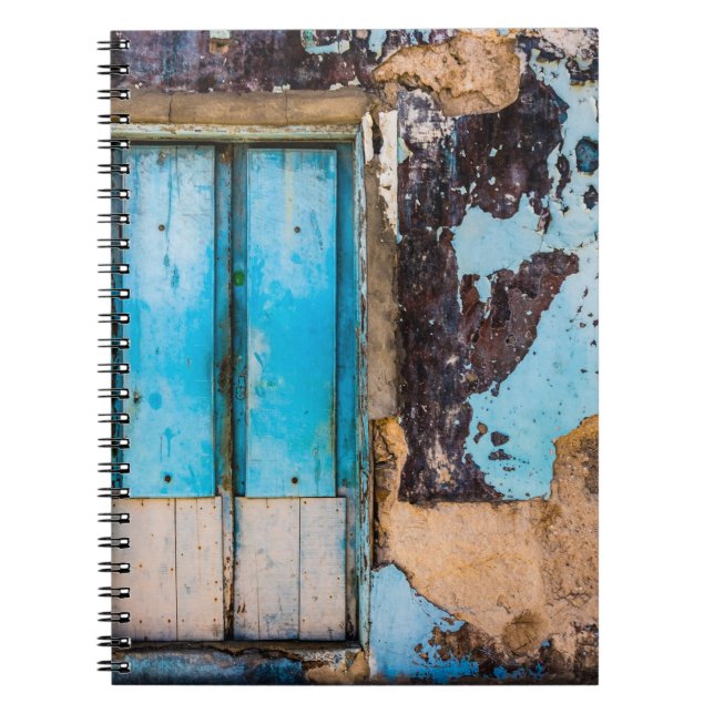 Carnet Mur bleu et porte (Devant)