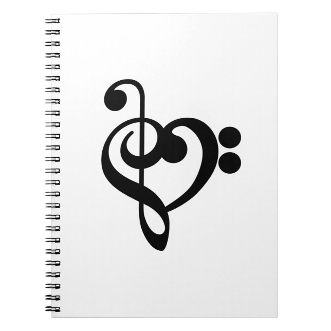 Carnet Musicien Coeur de musique - Treble Bass Clef (Devant)