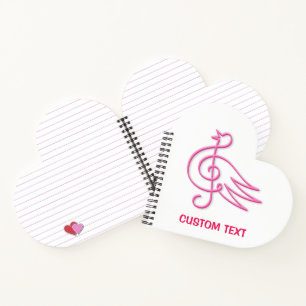 Carnet Musique d'oiseaux roses