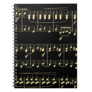 Carnet Musique d'or en noir