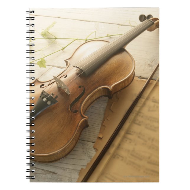 Carnet Musique violon et feuille (Devant)