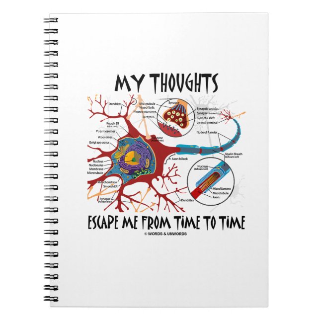 Carnet My Thoughts Escape Me Time To Time Neuron Synapse (Devant)