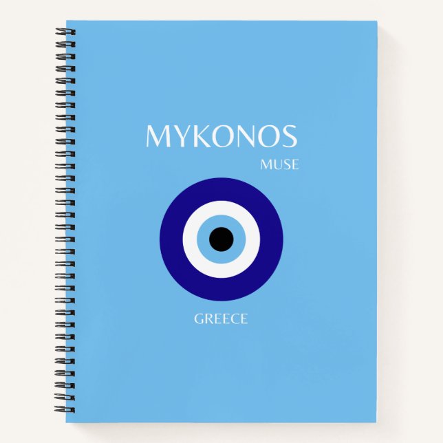 Carnet Mykonos Muse, Bleu (Devant)