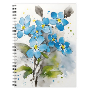 Carnet Myosotis - Fleurs aquarelle