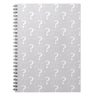 Carnet Mystère point de question énigme puzzle gris clair