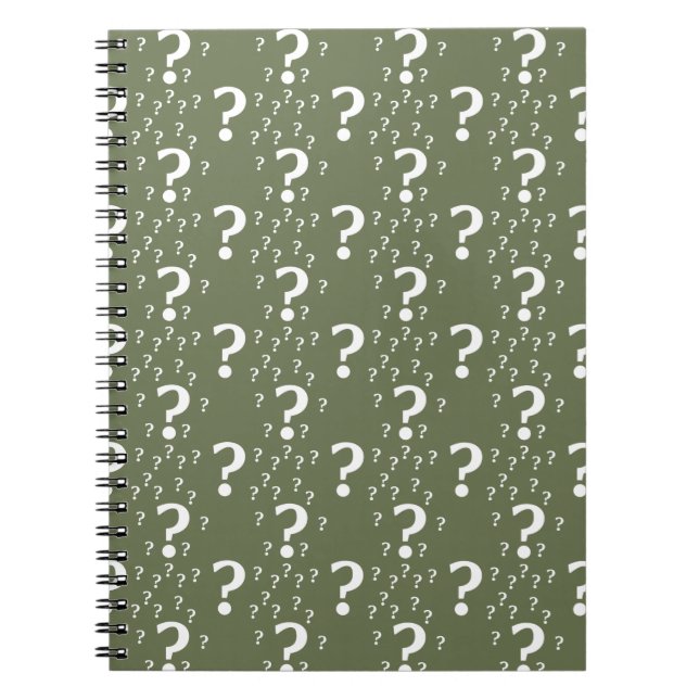Carnet Mystère question marque énigme puzzle vert olive (Devant)