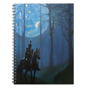 Carnet Mystérieux Chevalier Noir dans la Forêt Lune