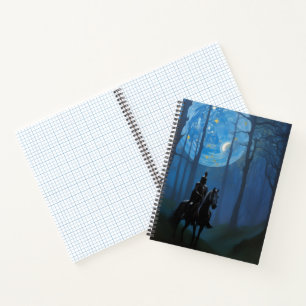 Carnet Mystérieux Chevalier Noir dans la Forêt Lune