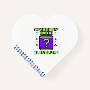 Carnet Mystery Box Level Up Rétro 8 Bit Pixel Gamer T Shi