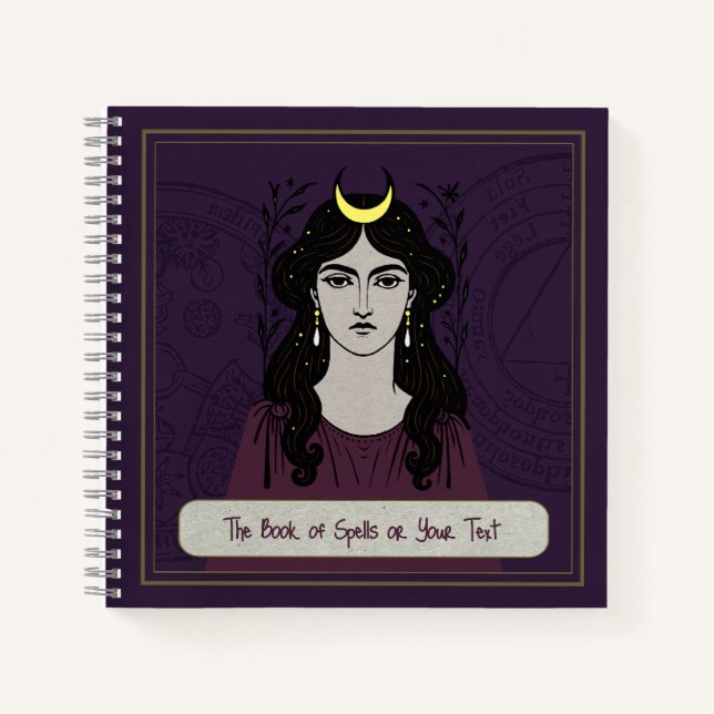 Carnet Mystical 8.5x8.5" Witch's Book of Spells Notebook (Devant)