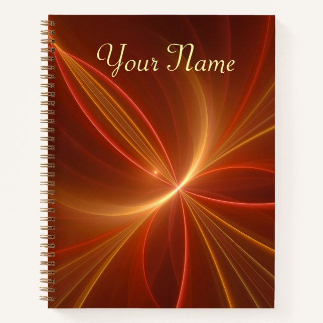 Carnet Mystique Abstrait Fractal Moderne Couleurs chaudes (Devant)