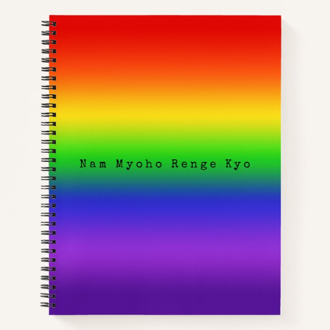 Carnet Nam Myoho Renge Kyo Dégradé arc-en-ciel (Devant)