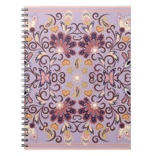 Carnet Nappe à fleurs indiennes : belle motif pastel
