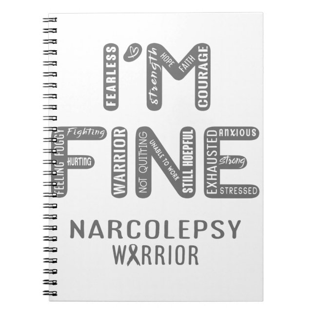 Carnet Narcolepsy Warrior - JE SUIS FIER (Devant)