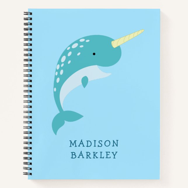 Carnet Narwhal Enfant Baleine Mignonne (Devant)