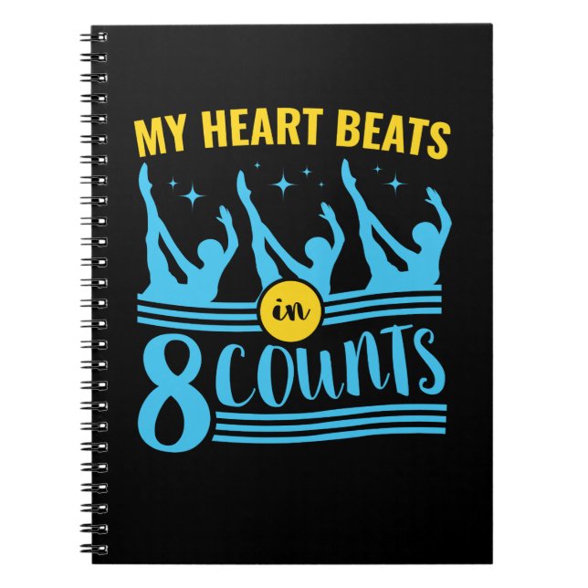 Carnet Natation synchronisée Mon coeur bat en 8 nombres (Devant)