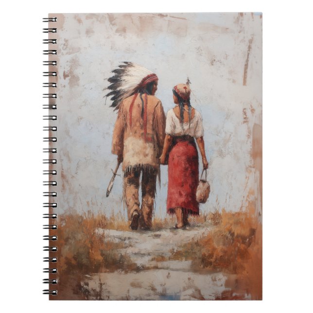Carnet Native American Couple Spiral Notebook (Devant)