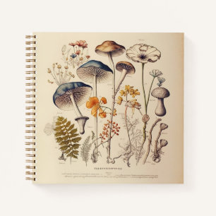 Carnet Naturaliste de champignons vintages
