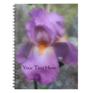 Carnet naturel de fleur d'Iris à lavande