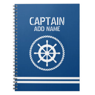 Carnet nautique Captain's Log avec nom personnalis