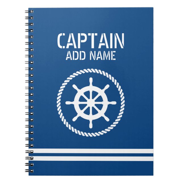 Carnet nautique Captain's Log avec nom personnalis (Devant)
