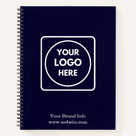 Carnet Navy Minimaliste | Logo d'entreprise personnalisé