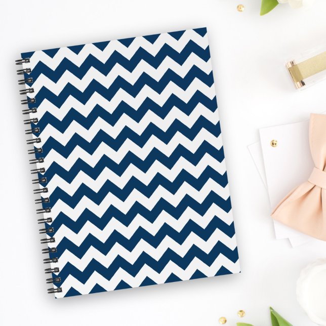 Carnet Navy Zigzag, Navy Chevron, Motif géométrique (Créateur téléchargé)