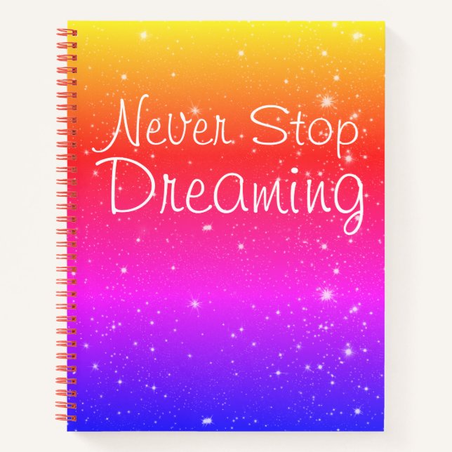 Carnet Ne jamais cesser de rêver Rainbow Stars (Devant)