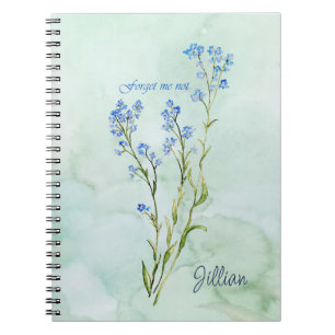 Carnet Ne m'oubliez pas Fleur de jardin personnalisée à l
