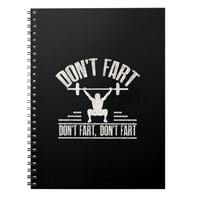 Carnet Ne pas péter Drôle Ness Gym Entraînement Poids Squ (Devant)
