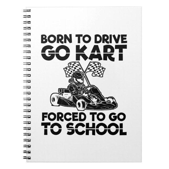 Carnet Né pour conduire aller kart | Racing Motorsport Ca (Devant)