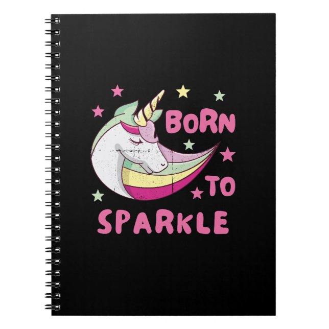 Carnet Né pour être une licorne étincelle magique (Devant)