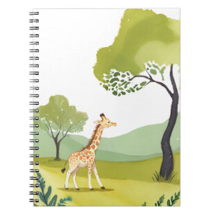 Carnet Né pour Explorer Safari Aquarelle Girafe