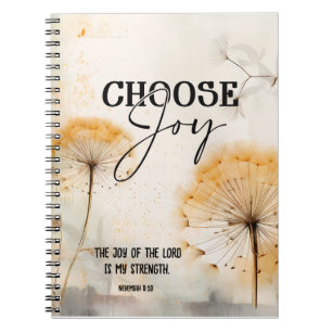 Carnet Néhémie 8:10 Joie du Seigneur Bible Dandelion