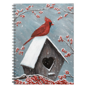 Carnet Neige hivernale du Cardinal du Nord