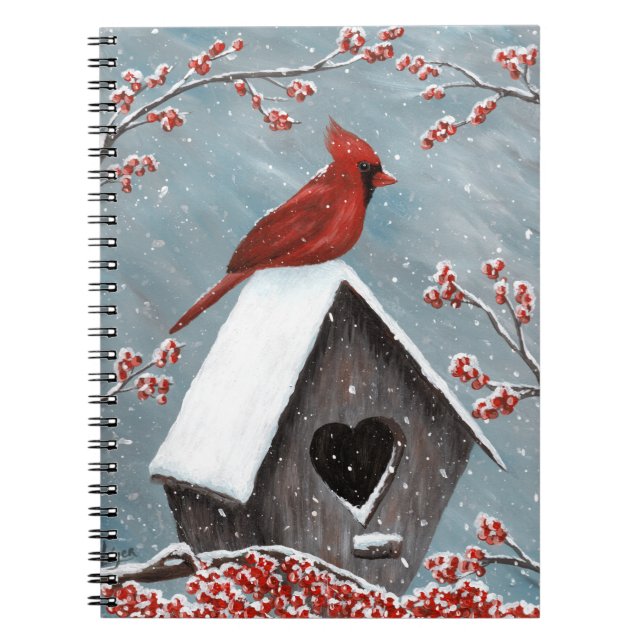Carnet Neige hivernale du Cardinal du Nord (Devant)