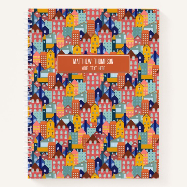 Carnet Neighborhood Block City Houses Pattern (Devant)