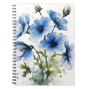 Carnet Nemophila - Fleurs aquarelles