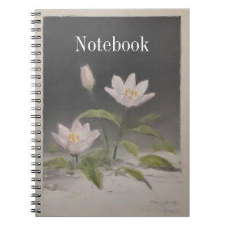 Carnet Nénuphar Blanc Spirale Florale
