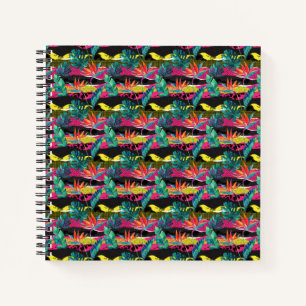 Carnet Neon Abstrait Motif de texture tropicale