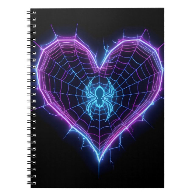 Carnet Neon Cyber‑Web Heart Stationery & Gifts (Devant)