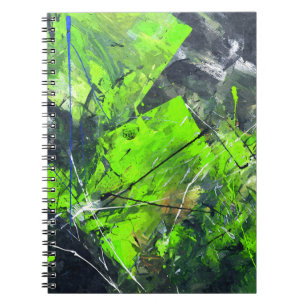 Carnet Neon Green Black Blanc Urbain Abstrait