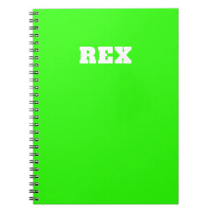 Carnet Neon Green et White Nom moderne Animaux de compagn
