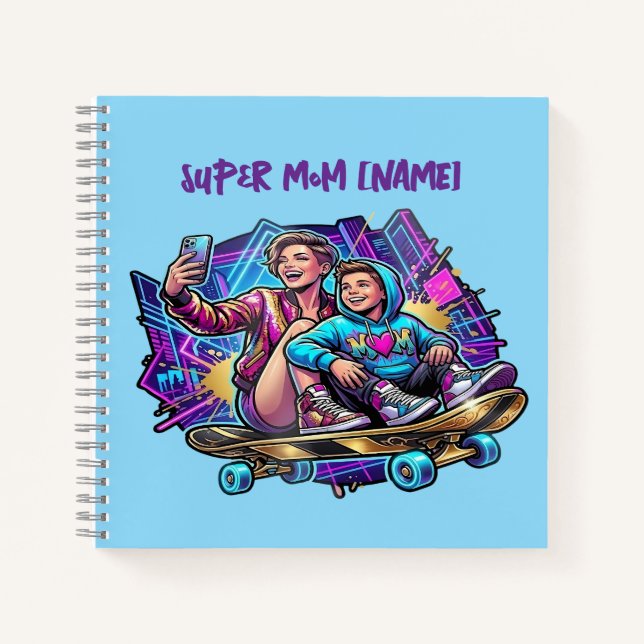 Carnet  Neon Mom & Son Spiral Notebook (Devant)