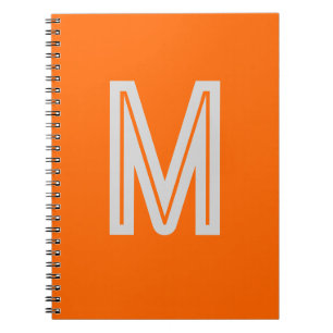 Carnet néon orange - monogramme gras