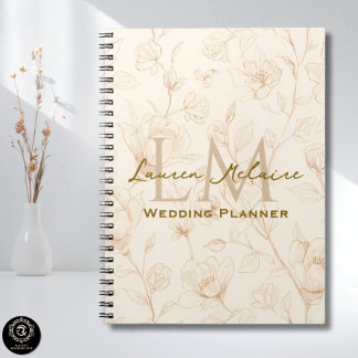 Carnet Neutral Wildflower Monogram Business Design