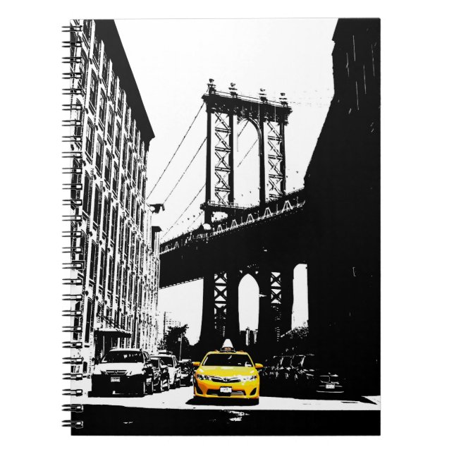 Carnet New York City Pop Art Nyc Yellow Taxi Brooklyn (Devant)
