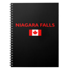 Carnet Niagara Falls Canada Drapeau canadien Couleur fonc